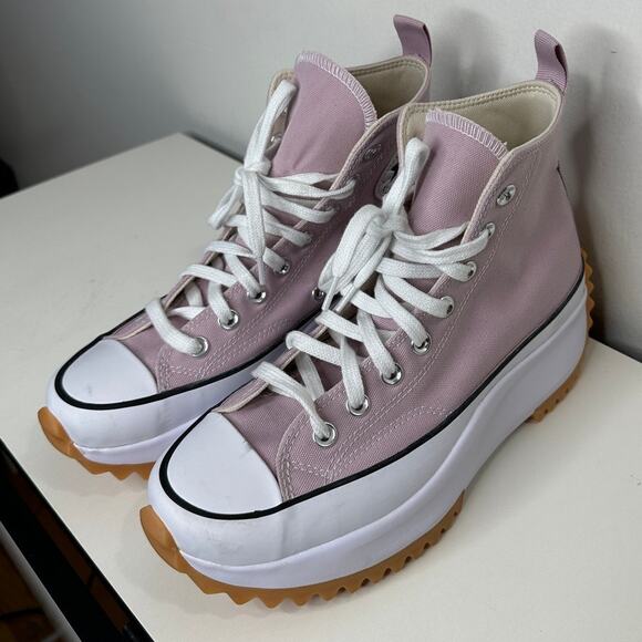 Converse Run Star Hike High Top Platform Sneaker Pink & White W 9 / M 7 - Picture 4 of 16